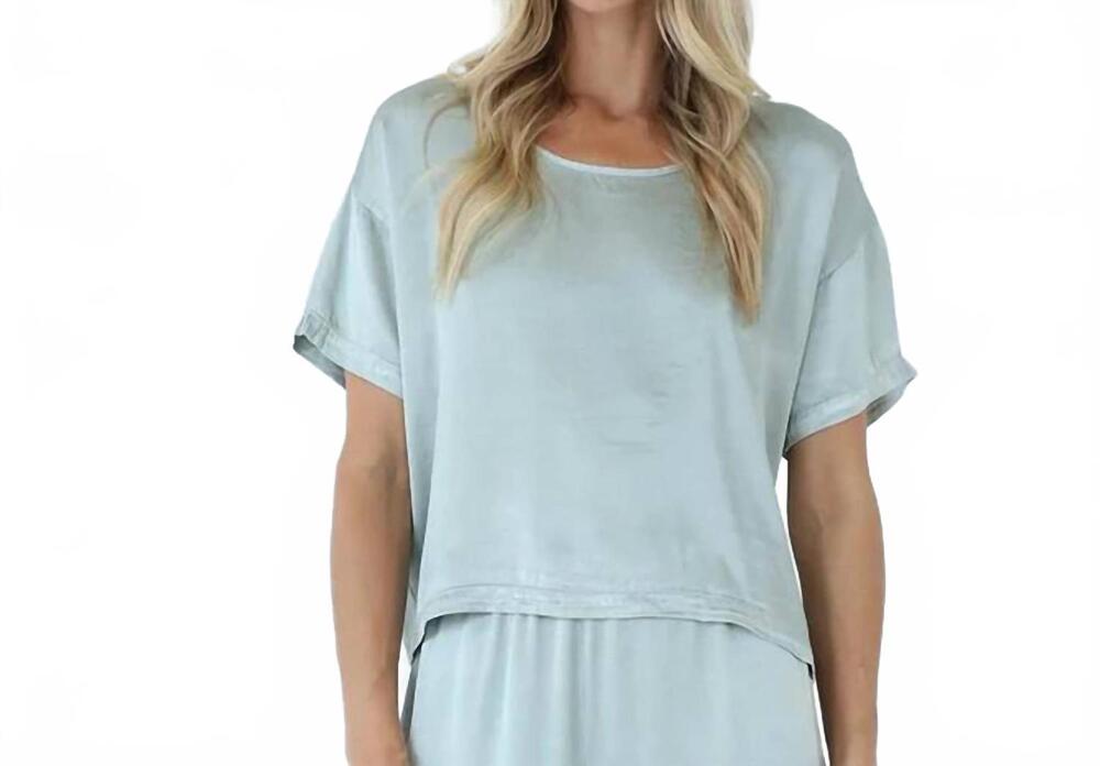 NEW PJ HARLOW bertie satin tee in sage